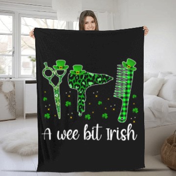 Discover A Wee Bit Irish Green Leopard Print Fleece Blankets