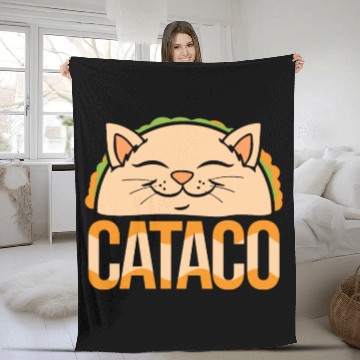 Discover Funny Cat Taco Food Animal Lover Fleece Blankets