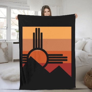 Discover Zia Sun New Mexico Zia Mountains Fleece Blankets