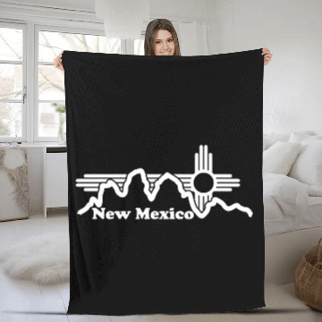 Discover Zia Sun New Mexico Zia Mountains Fleece Blankets