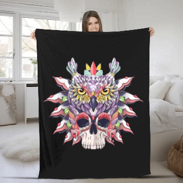 Discover Patterned owl and skull Fleece Blankets