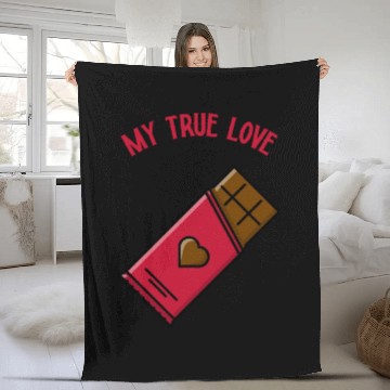 Discover True Love - Funny Chocolate Valentines Day Fleece Blankets