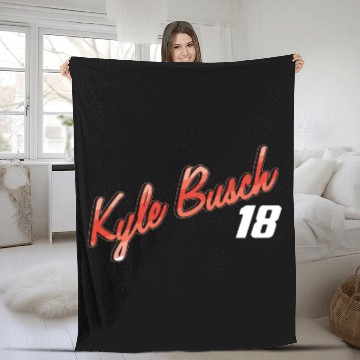 Discover Nascar Kyle Busch Script Fleece Blankets