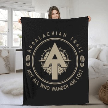 Discover Appalachian Trail Logo Hiking Wander in the US Fleece Blankets