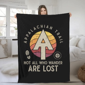 Discover Appalachian Trail Logo Hiking Wander in the US Fleece Blankets