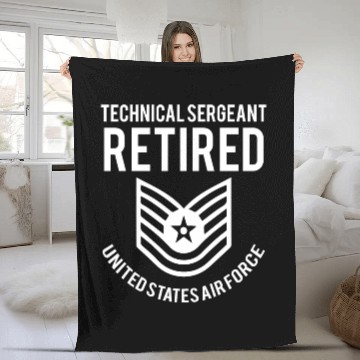 Discover Technical Sergeant TSgt Retired Air Force Fleece Blankets