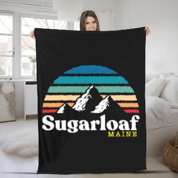 Discover Sugarloaf Maine USA Ski Resort 1980s Retro Fleece Blankets