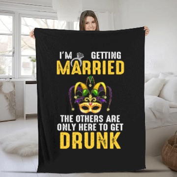 Discover New Orleans Bachelorette Party Married Mardi Gras Fleece Blankets