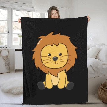 Discover Lion Cute Animals For Kids Lion King Fleece Blankets