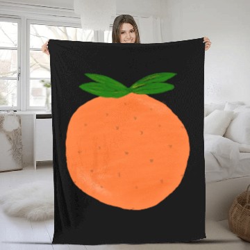 Discover Orange fruit Fleece Blankets