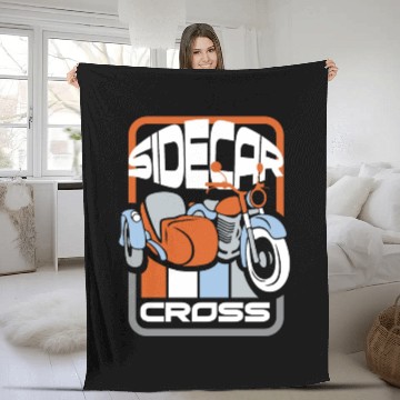 Discover Sidecarcross Motocross Racing Sidecar Racer Fleece Blankets