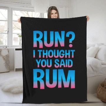 Discover Rum Funny Run Fitness Pun Alcohol Apparel Fleece Blankets