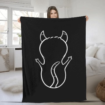 Discover Cat Middle Finger Horns Gift Idea Fleece Blankets
