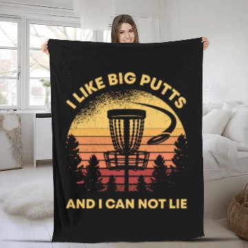 Discover Disc Golf I Like Big Putts And I Cant Not Lie Gift Fleece Blankets