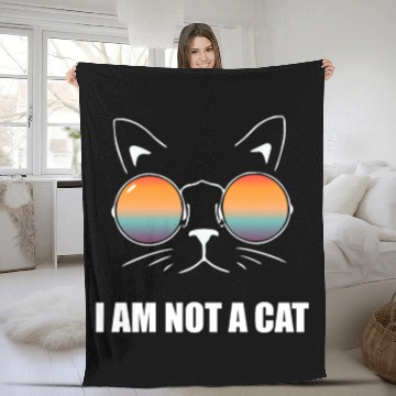 Discover Funny Cat Meme "I am not a Cat", Judge, Court Fleece Blankets
