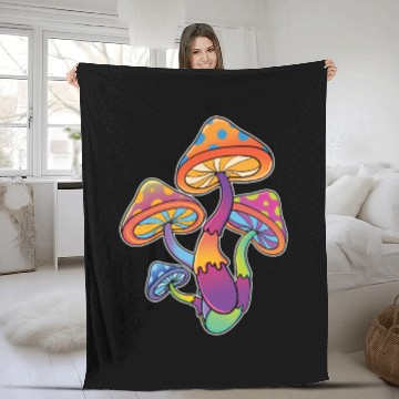 Discover Magic Mushrooms Psychedelic Shrooms Fleece Blankets