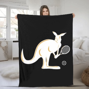 Discover Australia Kangaroo Tennis Player Funny Gift Idea Fleece Blankets