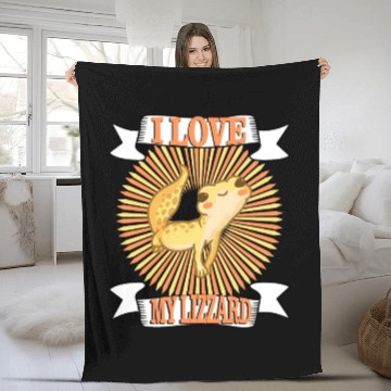 Discover I Love My Lizard Fleece Blankets