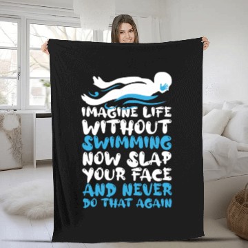 Discover Funny Swimming Swimmer Swim Fleece Blankets
