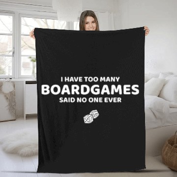 Discover I Have Too Many Board Games, funny board game Fleece Blankets