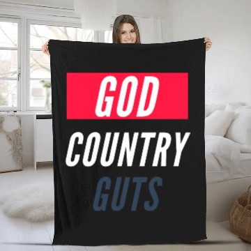 Discover god country guts Fleece Blankets