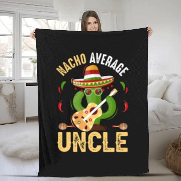 Discover Funny Nacho Average Uncle Cinco De Mayo Mexican Fleece Blankets