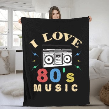 Discover I Love '80s Music Retro Vintage Nostalgic Fleece Blankets