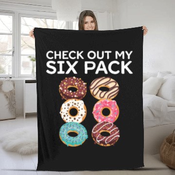 Discover Six Pack Donut Gym Abs Calories Hilarious Gift Fleece Blankets