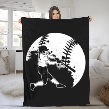 Discover Softball Girl Player Bat Glove Helmet Baseball Fleece Blankets