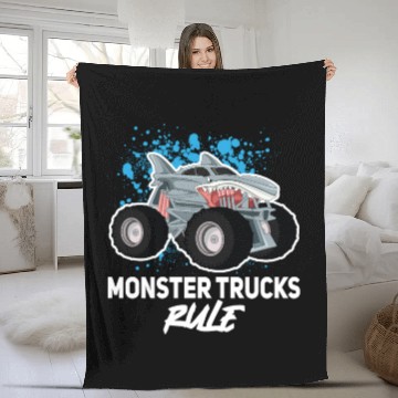 Discover Monster Trucks Rule... Monster Truck Fleece Blankets