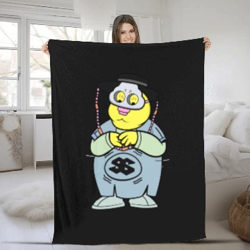 Discover Cute korean traditional styled fat boy cartoon fig Fleece Blankets
