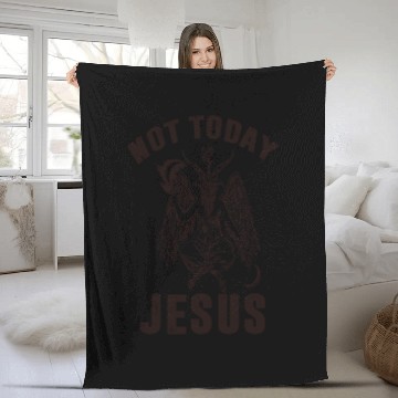 Discover satan devil not today satan devilish hell loves Fleece Blankets
