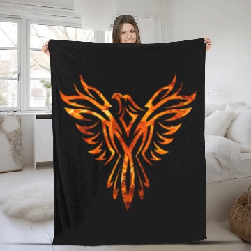 Discover Tribal Fire Phoenix Rising Fleece Blankets
