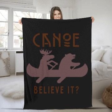 Discover Canoe Travel Adventure Hiking Camping Gift Fleece Blankets
