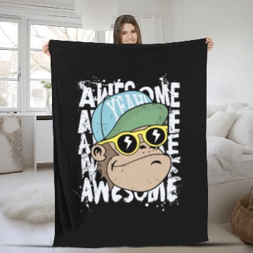 Discover awesome monkey Fleece Blankets