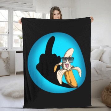 Discover Dirty joke middle finger banana halloween shadow Fleece Blankets