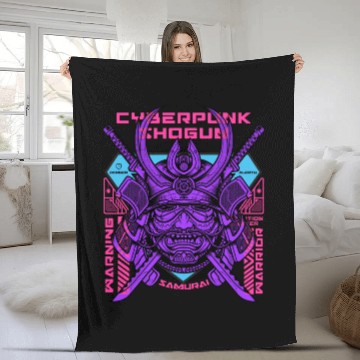 Discover cyberpunk shogun Fleece Blankets