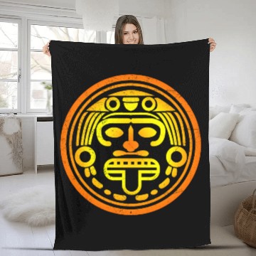 Discover Aztec Symbol Aztec Sun God Funny Gift Idea Fleece Blankets