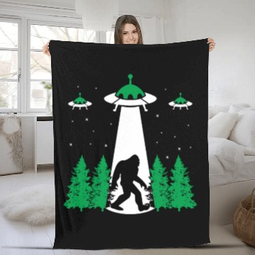 Discover Bigfoot UFO Abduction Fleece Blankets