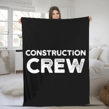 Discover Construction Crew Worker Teamwork Site Fleece Blankets