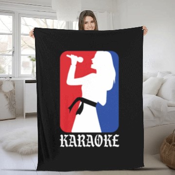 Discover Karaoke Girl Singing Music Microphone Song Gift Fleece Blankets