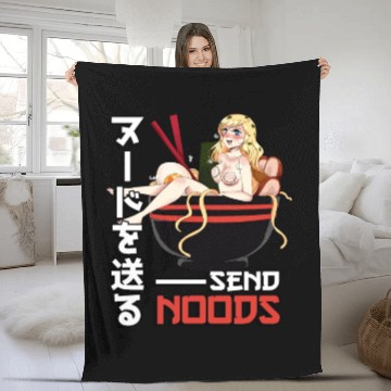 Discover Send Noods Waifu Material - Anime Otaku Gift Fleece Blankets