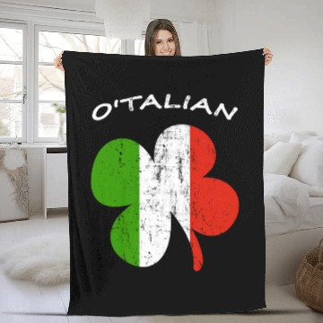 Discover O'talian Funny Italian Irish, St Patricks Day Fleece Blankets