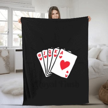 Discover Royal Flush Poker Fleece Blankets