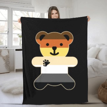 Discover Bear Brotherhood Flag Bear Gay Pride graphic Fleece Blankets