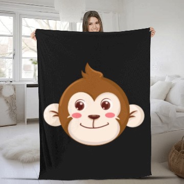 Discover Monkey face Fleece Blankets
