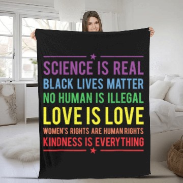 Discover Kindness is EVERYTHING Science is Real Fleece Blankets