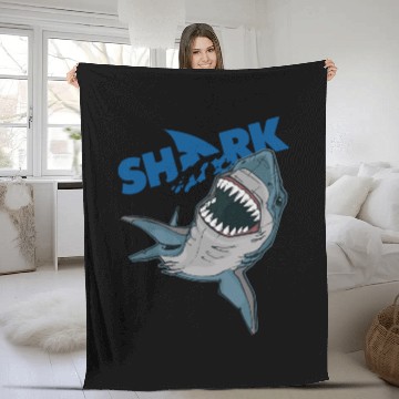 Discover Shark Shark Fin Fish Sea Ocean Diving Orca Jaws Fleece Blankets