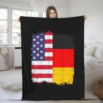 Discover German American US Flag Germany Fleece Blankets