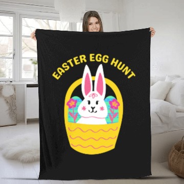 Discover Easter - Easter Bunny- Easter Eggs Fleece Blankets